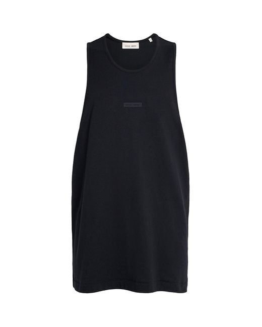 Fear Of God Black Cotton Oversized Logo Tank Top for men