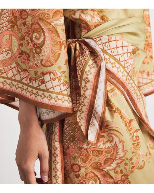 Zimmermann Metallic Silk Aster Tunic Midi Dress