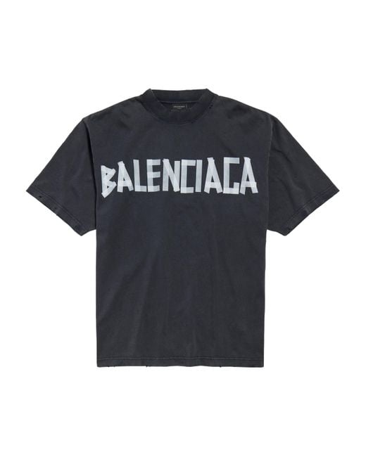 Balenciaga Black New Tape Type Medium Fit T-Shirt, Short Sleeves, 100% Cotton for men