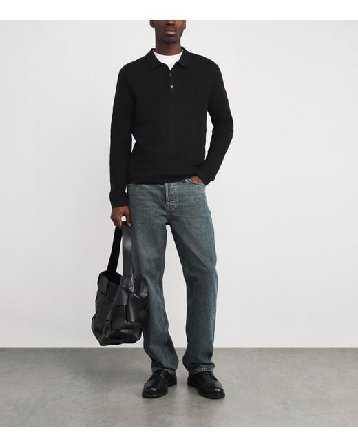 PAIGE Black Cotton-Blend Elwynn Polo Shirt for men