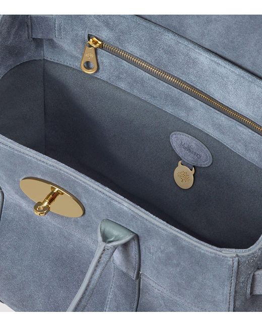 Mulberry Blue Suede Bayswater Top-Handle Bag