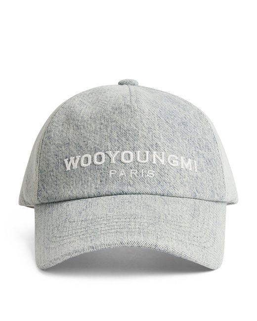 Wooyoungmi Gray Embroidered Logobaseball Cap for men