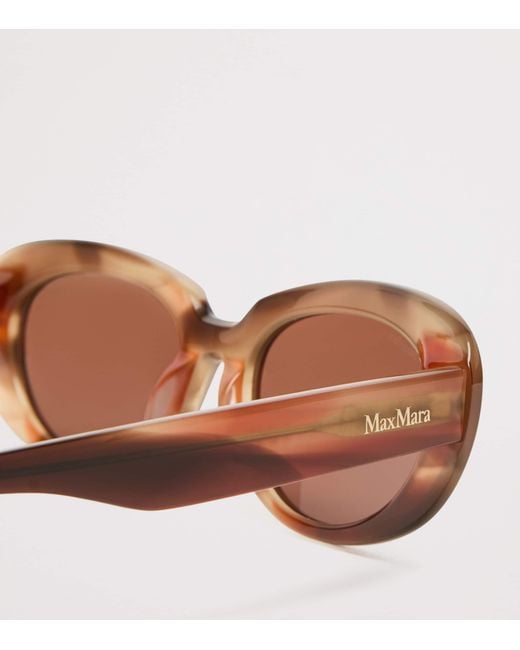 Max Mara Pink Acetate Oval Sunglasses