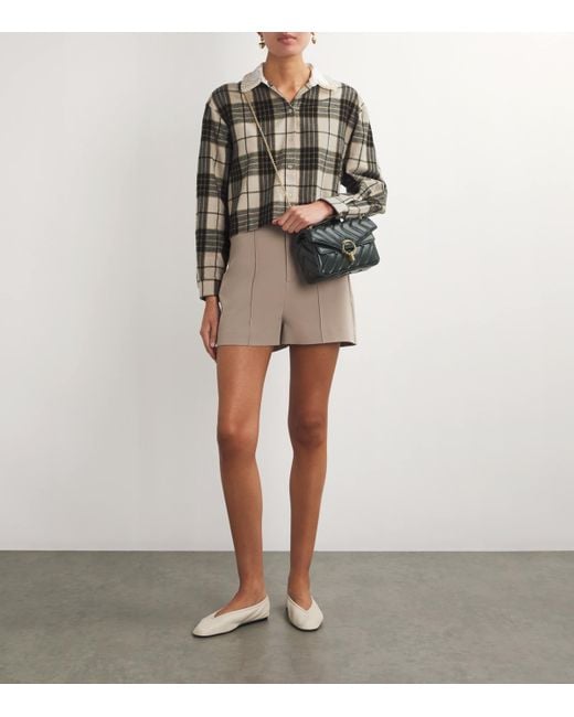 Sandro Natural Embellished-Collar Check Shirt