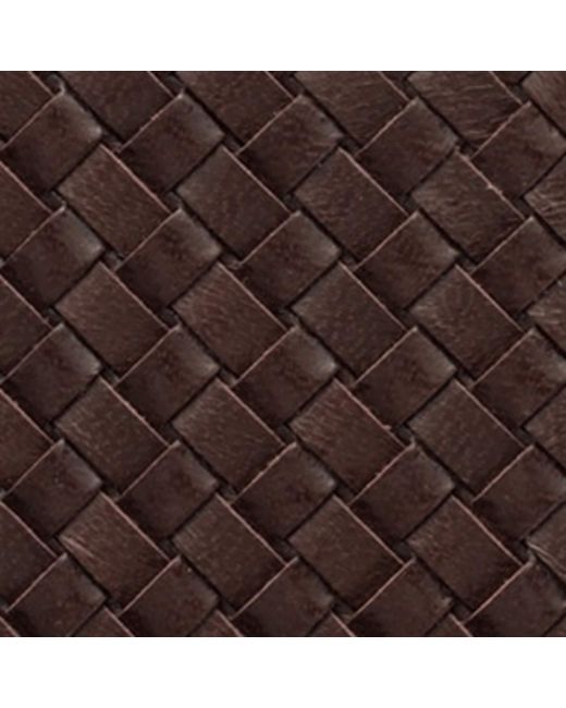 Prada Brown Leather Woven Card Holder for men