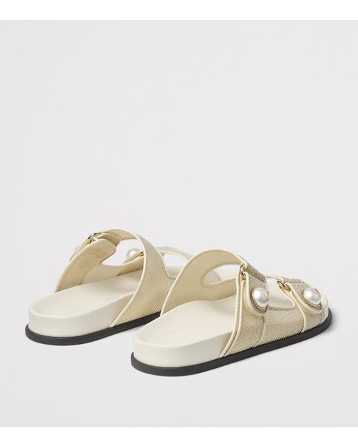 Jimmy Choo White Fayence Mesh Sandals