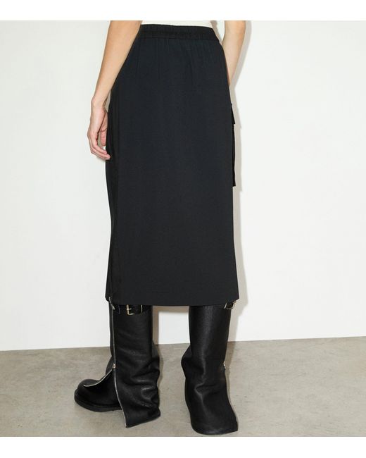 MAX&Co. Blue Technical Jersey Midi Skirt