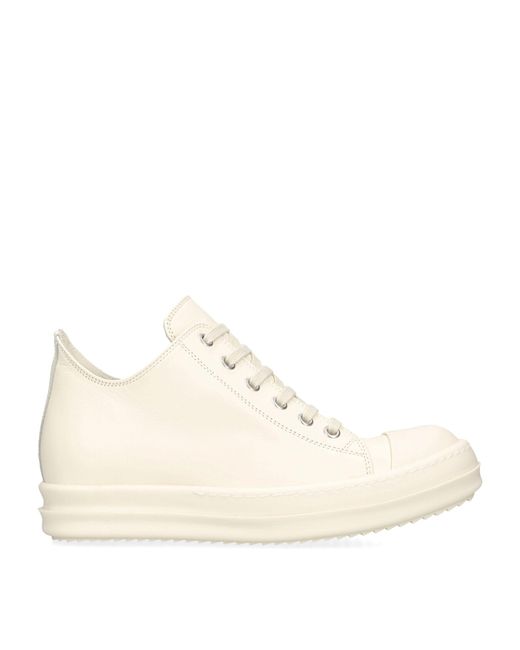 Rick Owens Natural Toe-cap Leather Low-top Trainers