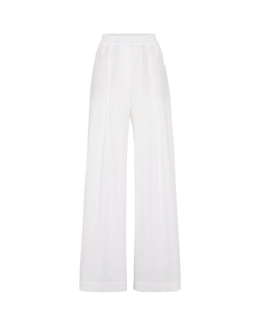 Brunello Cucinelli White Cotton Trousers