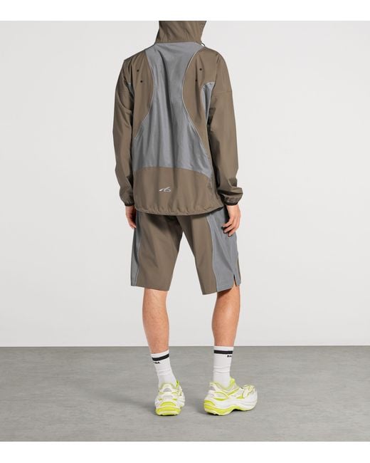 Balenciaga Brown Reflective Techwear Zip-Up Jacket for men