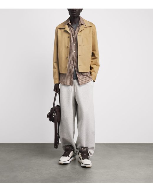 Amiri Natural Cotton Script Shacket for men