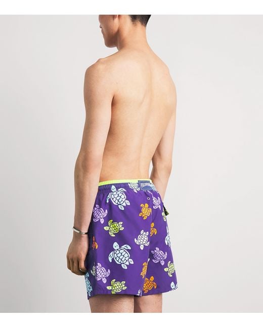 Vilebrequin Blue Multicolour Turtles Moka Swim Shorts for men