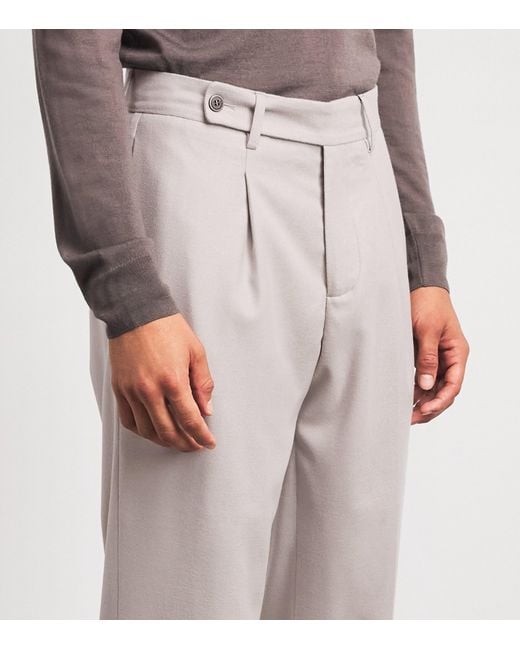 Colombo Gray Kid Cashmere Straight Trousers for men