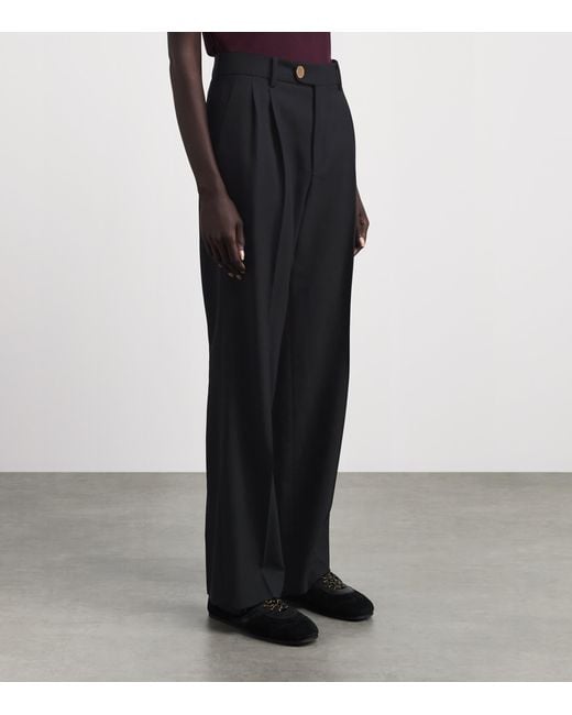 Sandro Black Wool Pleated Trousers