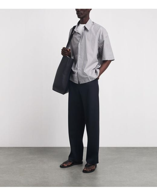 7 For All Mankind Blue Pleated Straight Trousers for men