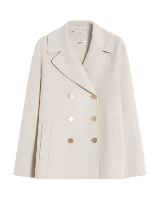 Max Mara Natural Virgin Wool Double-Breasted Coat