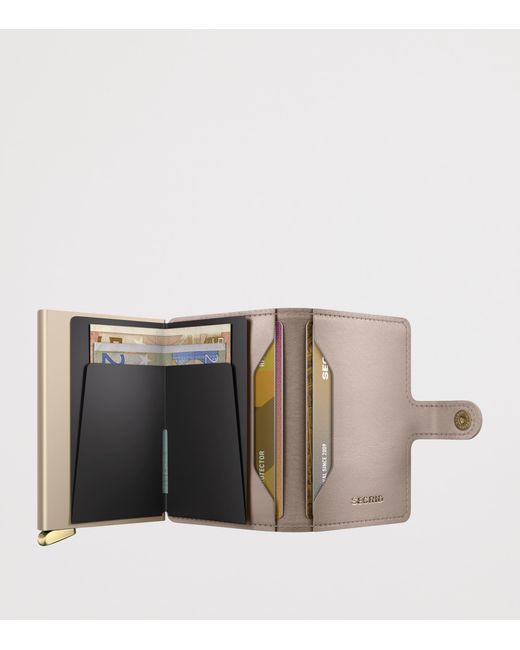 Secrid Brown Leather Diamond-Embossed Miniwallet for men