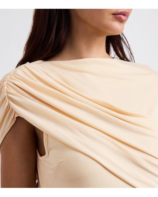Esse Studios Natural Bonachi Cape Midi Dress