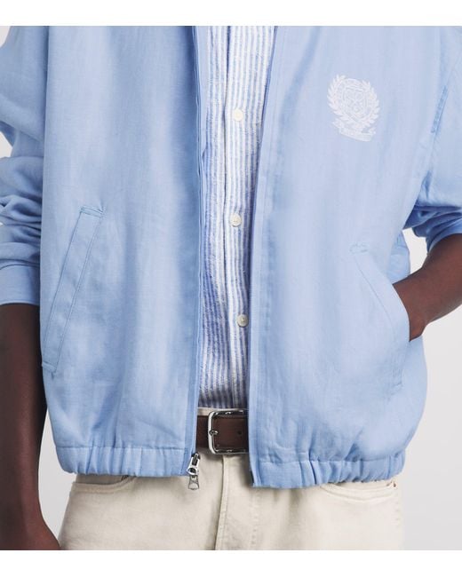 Polo Ralph Lauren Blue X Wimbledon Linen Bayport Bomber Jacket for men