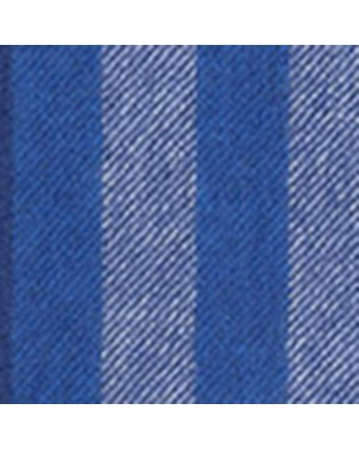 Burberry Blue Cashmere Check Scarf