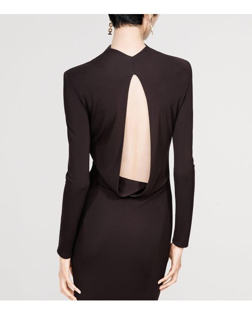 Tom Ford Purple Knitted Back Cut-Out Maxi Dress