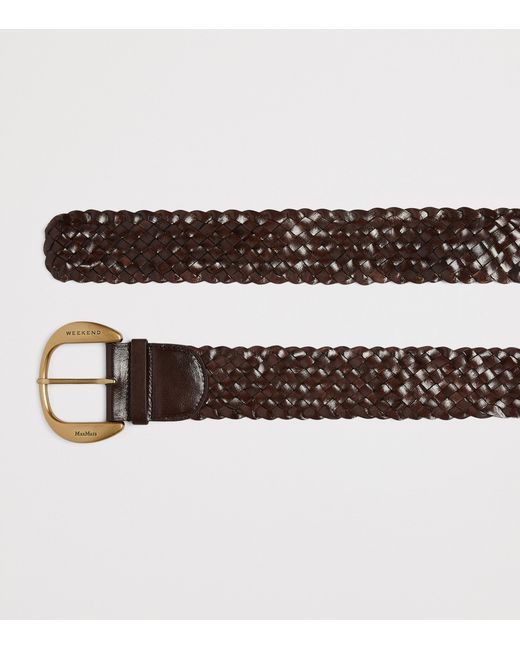 Weekend by Maxmara Brown Woven Leather Belt