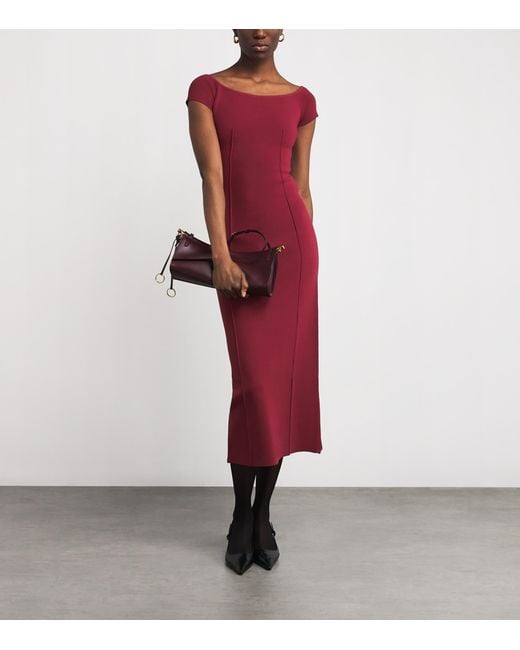 Joseph Red Milano-Knit Foin Compact Maxi Dress