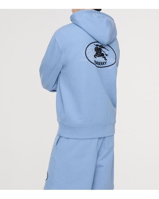 Burberry Blue Ekd Stamp Hoodie for men