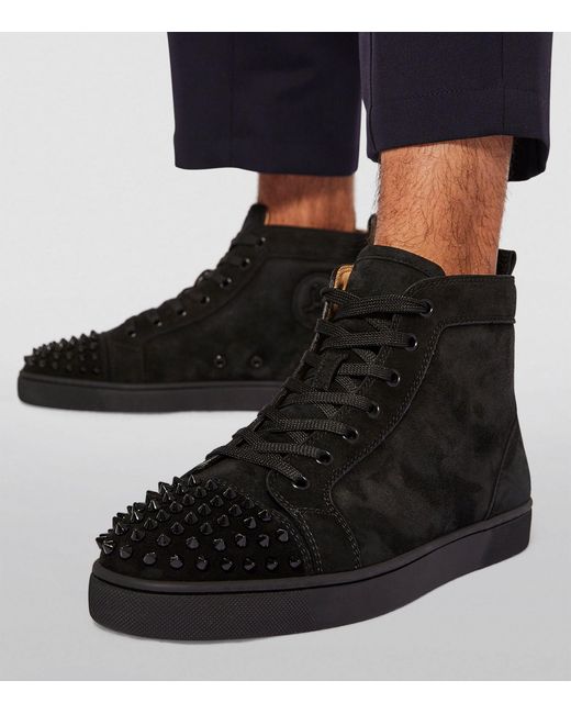 lou spikes flat suede