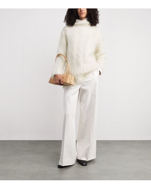 Joseph White Mohair-Blend Fortin Sweater