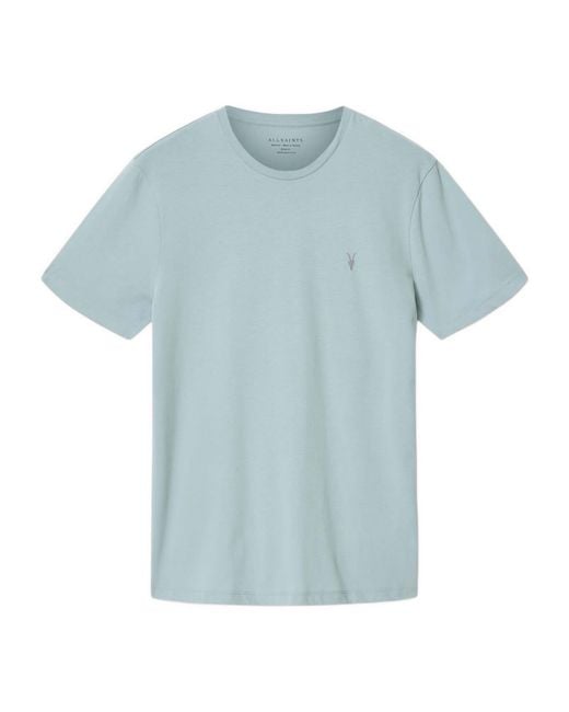AllSaints Blue Organic Cotton Brace T-Shirt for men
