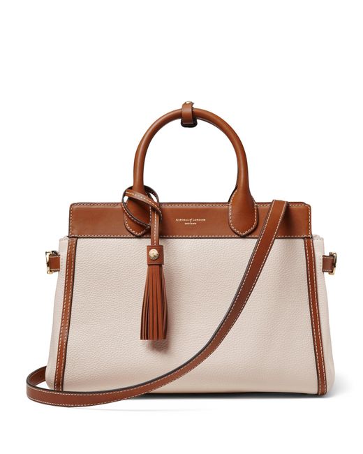 Aspinal Brown Leather Savannah Top-Handle Bag