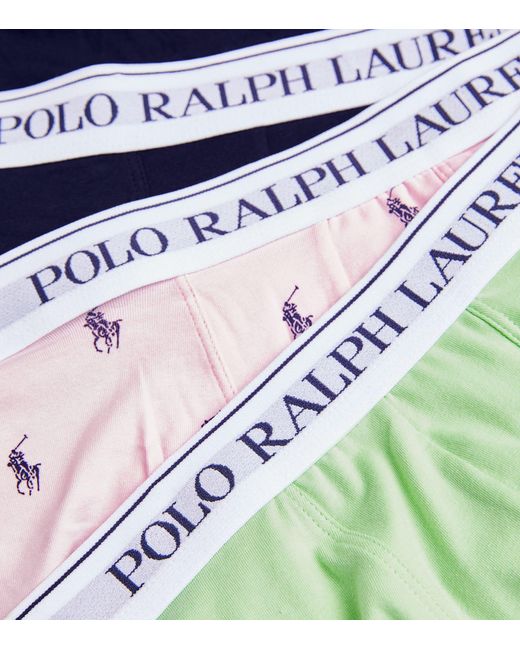 Polo Ralph Lauren Pink Stretch-cotton Low-rise Briefs (pack Of 3) for men