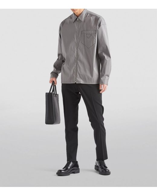 Prada Black Wool-Blend Trousers for men