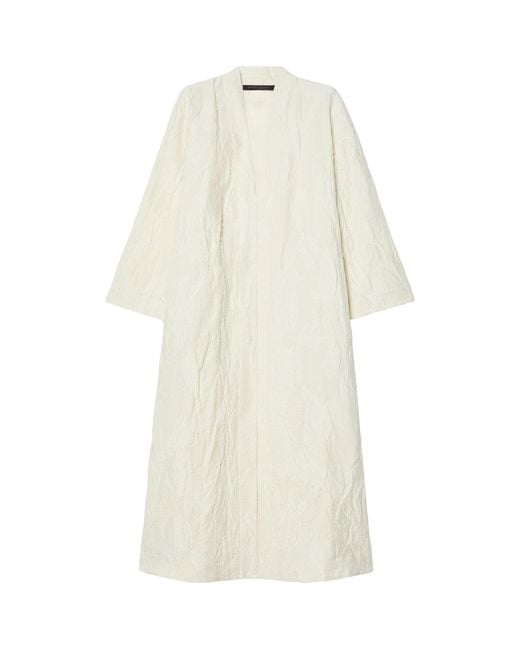Marina Rinaldi White Wool Longline Jacket