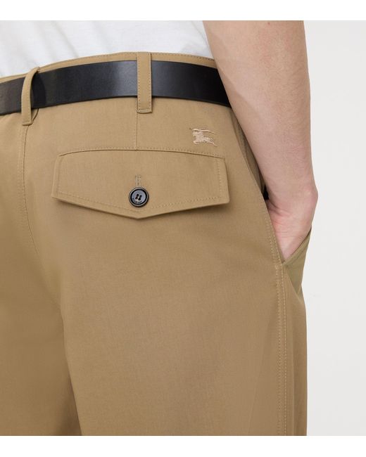 Burberry Natural Cotton Twill Chinos for men