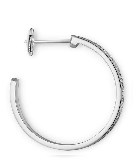 Cartier White And Diamond Love Hoop Earrings