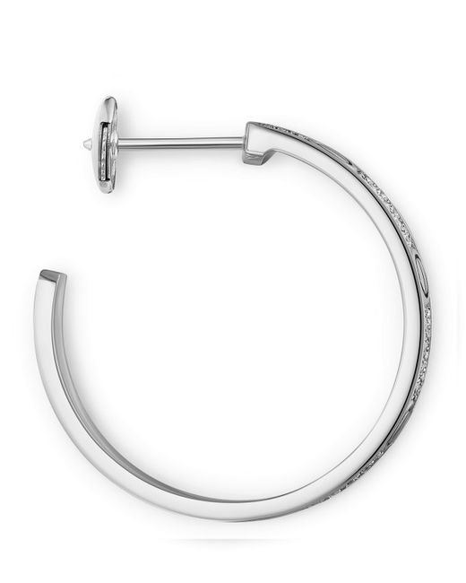 Cartier White And Diamond Love Hoop Earrings