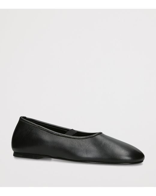 Dear Frances Black Leather Balla Ballet Flats