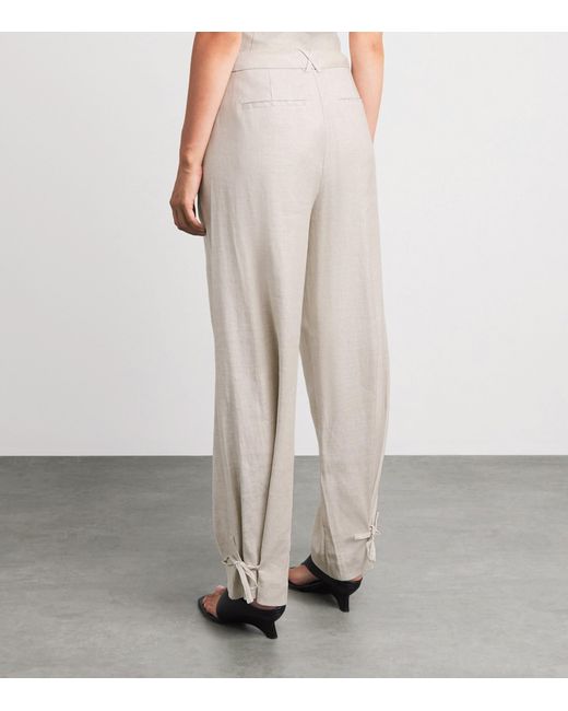 Toccin Gray Linen-Blend Elowen Trousers