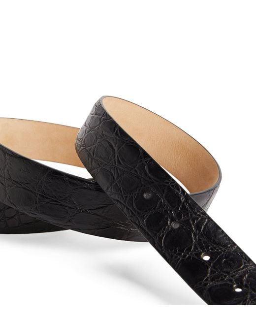 Giorgio Armani Black Crocodile Leather Belt for men