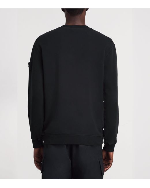 Stone Island Black Cotton-Blend Ghost Sweatshirt for men