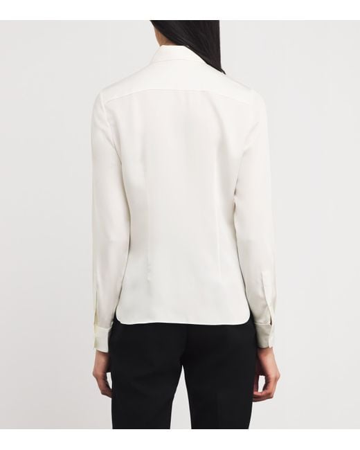 Theory White Silk Georgette Fitted Shirt