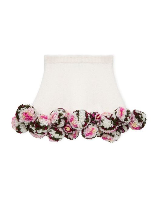 Loewe Pink X Paula' Ibiza Cotton-Blend Pom-Pom Mini Skirt