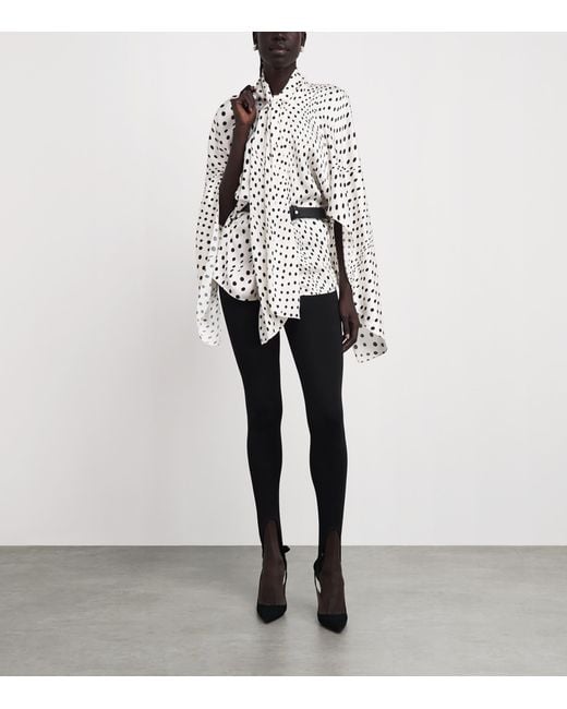 Stella McCartney White Satin Polka-Dot Blouse
