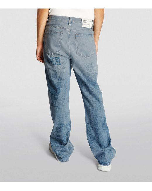 DOMREBEL Blue Homework Straight-leg Jeans for men