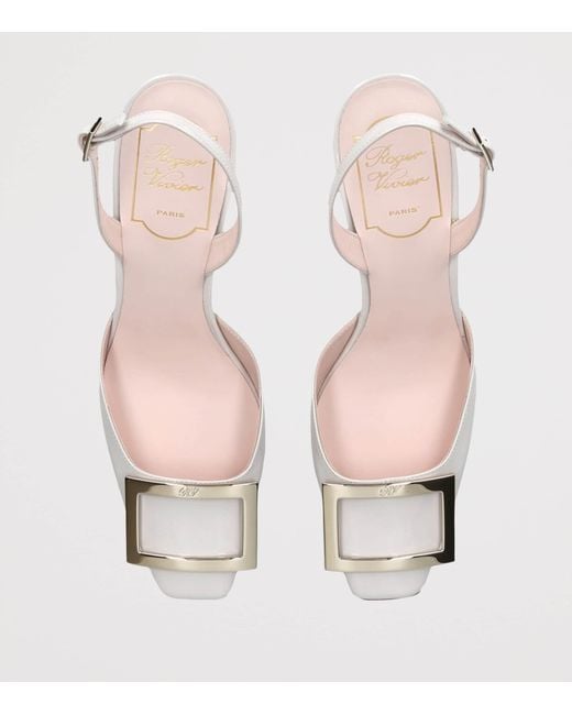 Roger Vivier Metallic Patent Leather Trompette Slingback Pumps 70