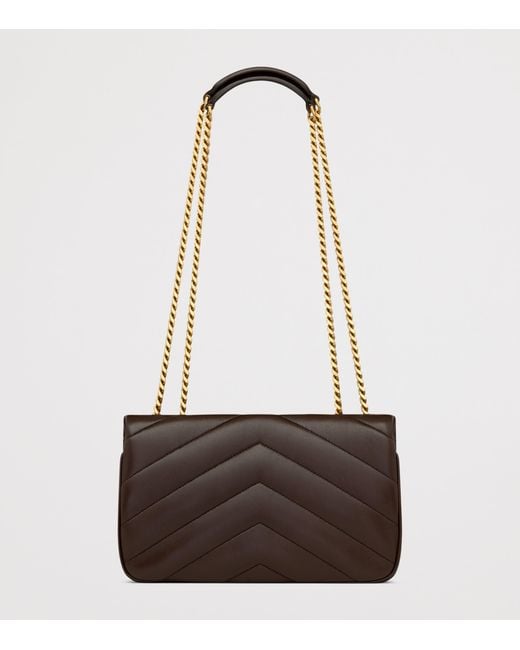 Saint Laurent White Small Leather Loulou Shoulder Bag