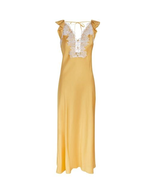 Claudie Pierlot Metallic Satin Maxi Dress
