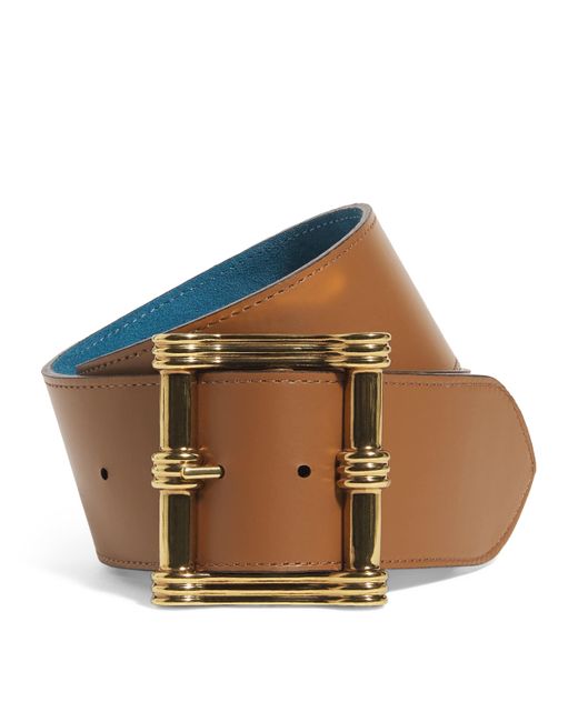 Etro Brown Leather Wide Belt